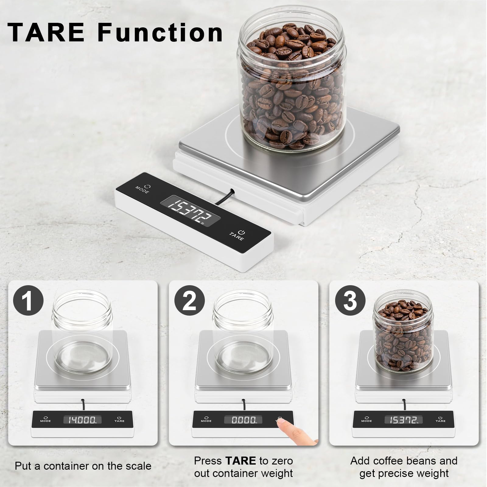THINKSCALE Báscula digital de cocina, báscula de acero inoxidable de 11 libras con pantalla extraíble, precisión de 1 g para hornear, cocinar, preparar comidas, conversión de 6 unidades