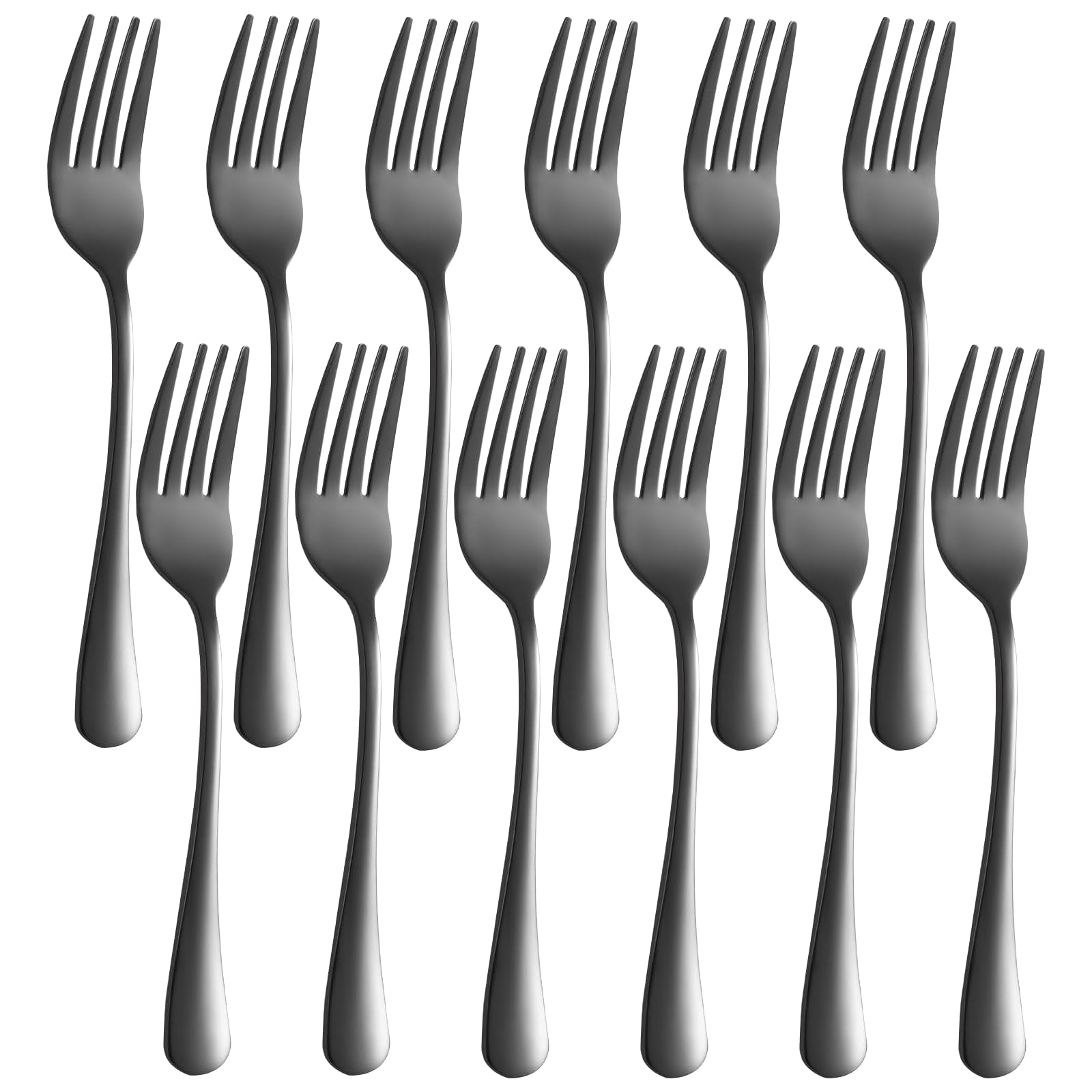 Salad forks stainless steel 12pcs 6.8inch black silverware Mirror Polished — Amazon image 8