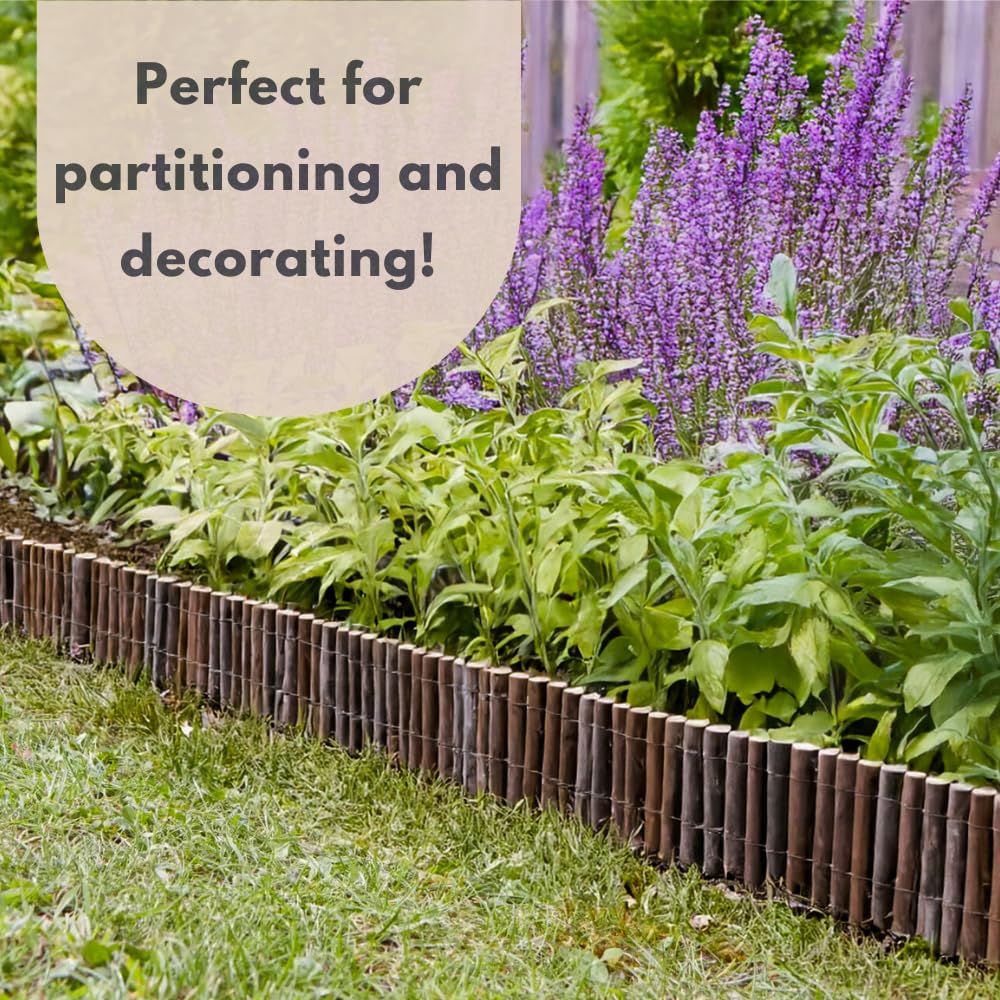 Bordure De Jardin En Osier 30 Cm X 2 M - Décorative, Facile à Installer - Pour Plates-Bandes Et Allées