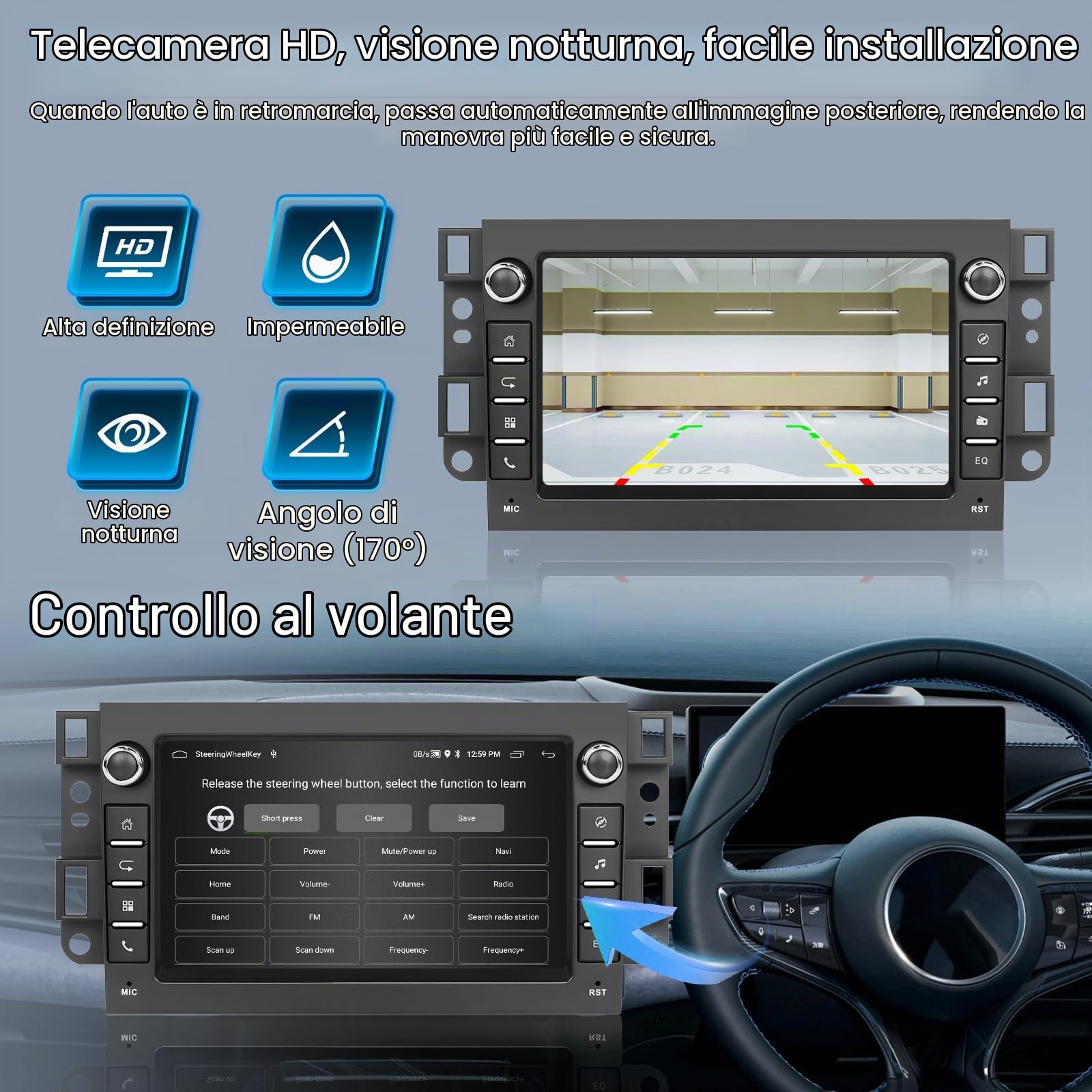 [2G+64G]Inefala Android 15 Autoradio per Chevrolet Epica Tosca Captiva Aveo con Wireless Carplay Android Auto, 9 Pollici Touchscreen Stereo Auto Bluetooth con Navi GPS WiFi RDS/FM SWC Retrocamera Mic