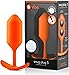 b-Vibe - The Snug Plug 3 - Naranja - Enchufe anal de 180 gramos que cuenta con una base acampanada y bolas pesadas
