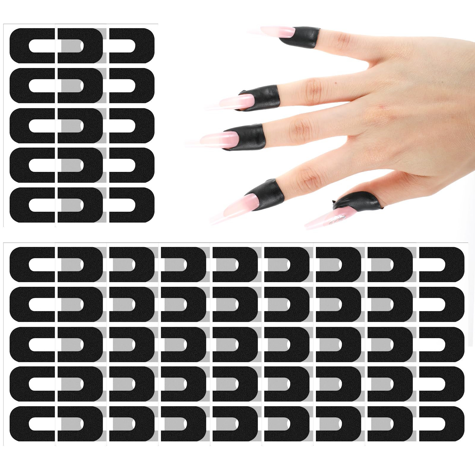 100 pezzi di protezione per smalto per le dita, protezione cuticola per pittura delle unghie, barriera per smalto per unghie in lattice a forma di U, protezione per cuticole della pelle, nastro di