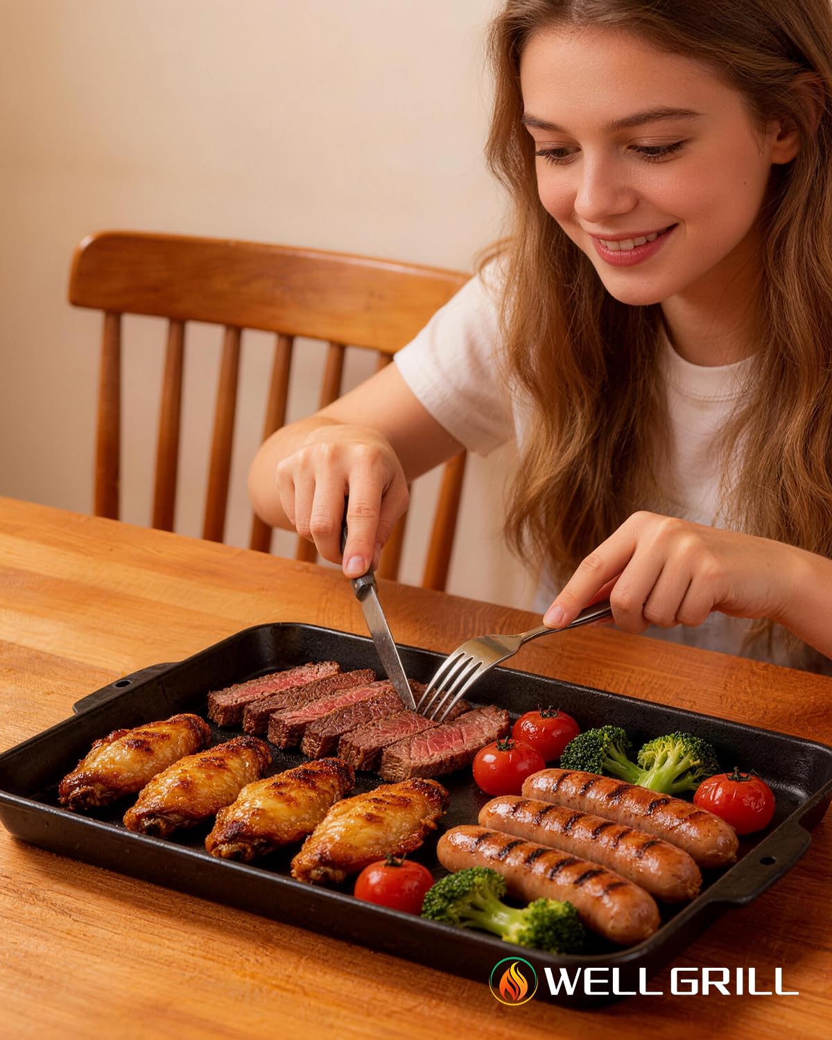 WELL GRILL Płyta części zamienne Teppanyaki płyta grillowa 49 x 29 cm
