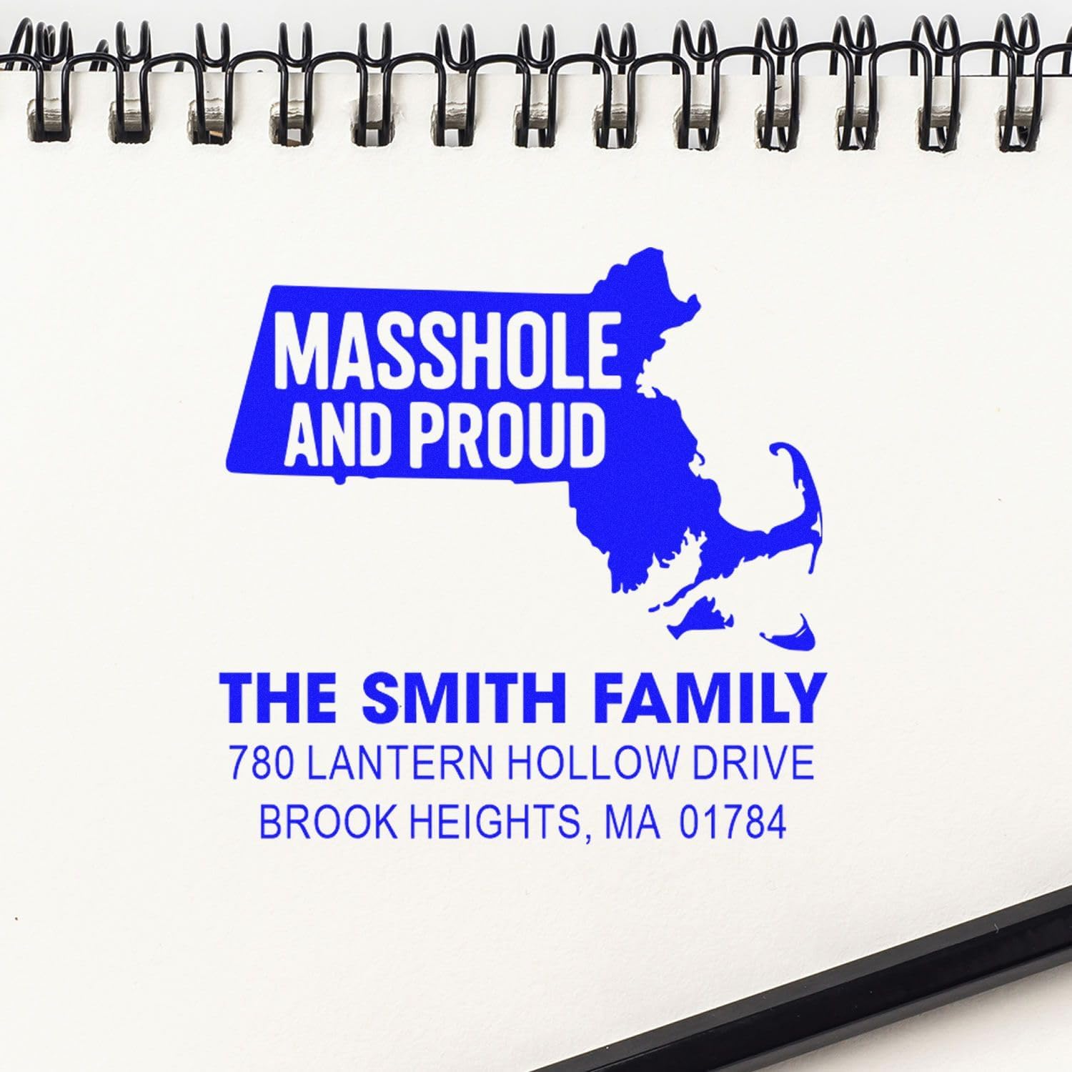 Massachusetts Pride Design, Pride Custom Rubber Stamper, Standard 1-5/8 Square Wood Handle, Personalized Stamp for Local Business Owners & Souvenir Shops, Customizable Mark Design