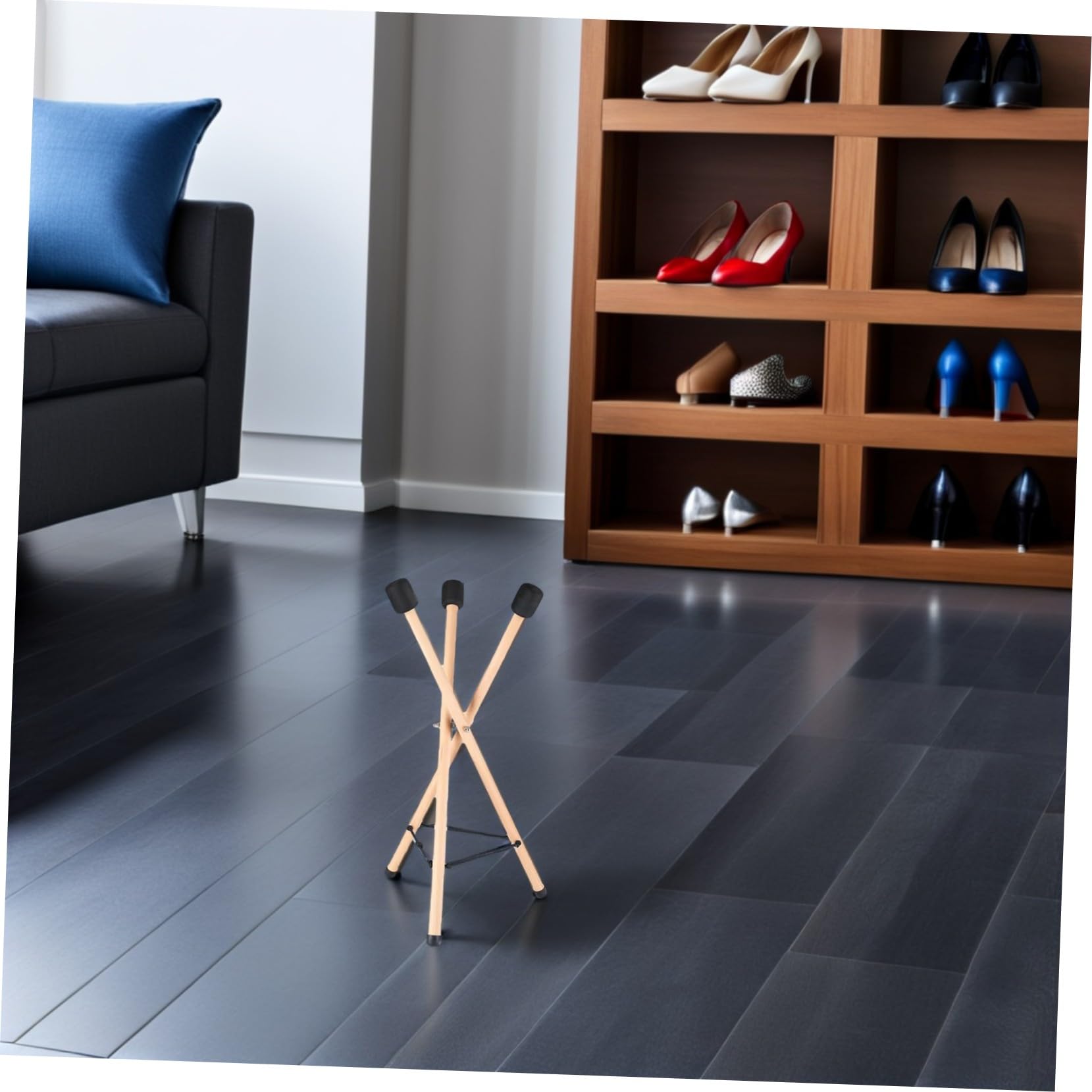 Support de Tambour à Languette en Bois, Trépied Stable Pliable