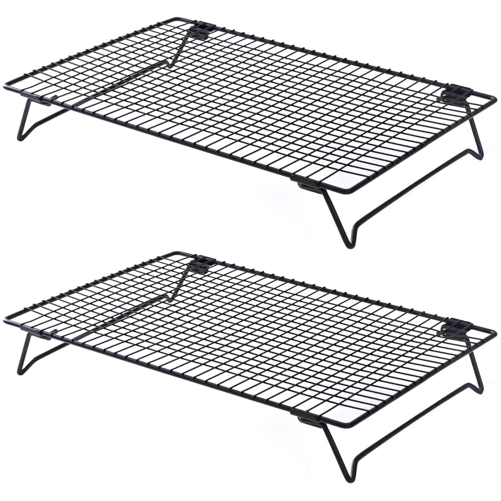 Generisch 2 STK. Kühlgitter, Faltbare Kühlgitter zum Backen, stapelbare Kühlständer aus Stahldraht, ideal zum Abkühlen von Keksen, Brot, Fleisch und mehr, für Küche und Backzubehör