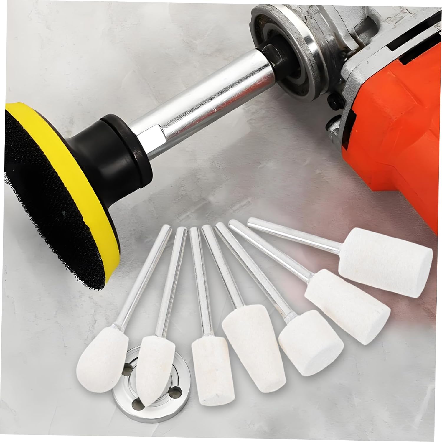 PRETYZOOM 13pcs Wool Felt Polishing Buffing Heads Set for Jewelry and Glass Compressed Wool Grinding Bits Mandrel for Rotary Tool Accessories