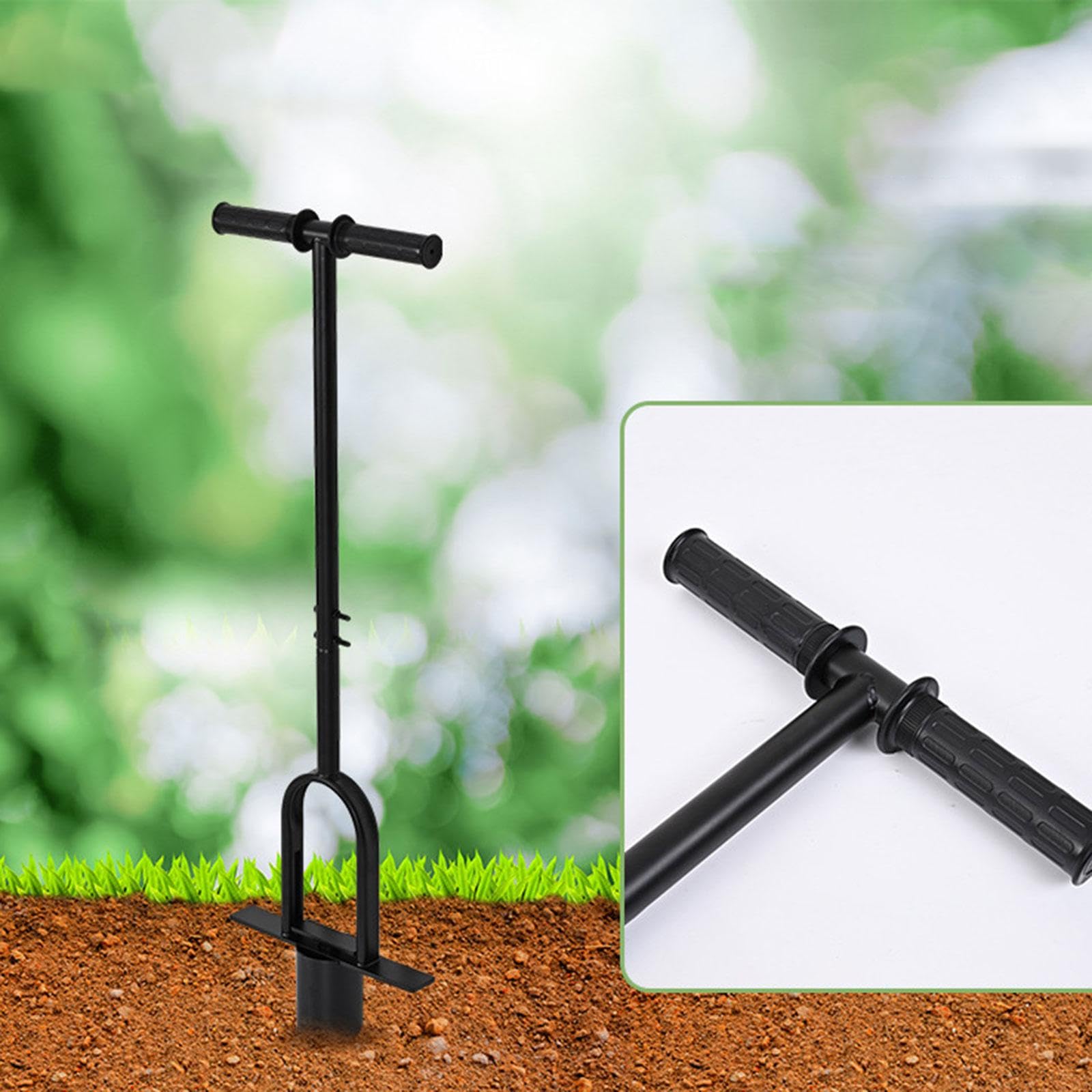 Milageto Accessoires pour planteuse de bulbes, échantillonneur de terre, outil de plantation réutilisable pour jonquilles et dahlias, transplanteur de fleurs, Canne Simple