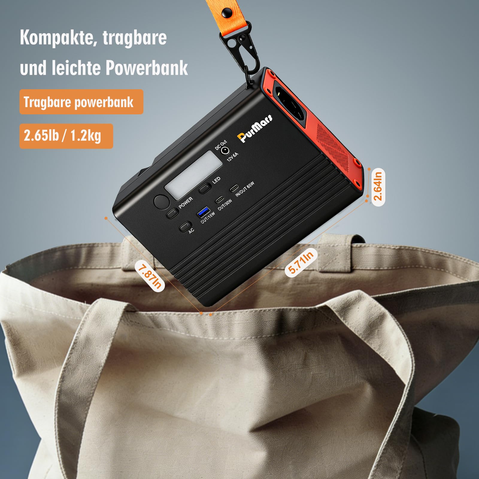 Estación De Energía Portátil, 28800mAh/92Wh con Salida AC De 230V | Soporta Carga Rápida PD De 60W, Diseño Ligero De 1,2Kg, Apto Para Aviones, Adecuado Para Camping, Viajes Y Fuente De
