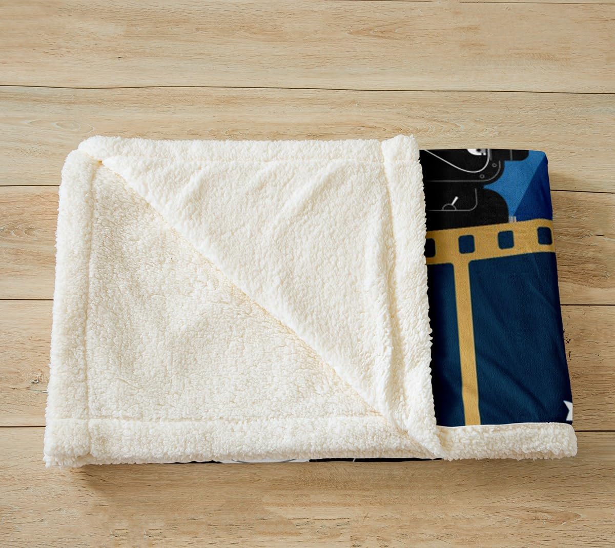 Homemissing Movie Night Fleece Throw Blanket Kids Movie Theater Decor Plush Blanket for Boys Cinema Sherpa Blanket Breathable Popcorn Blue Black Fuzzy Blanket Room Decor Double 60x79 Inch - Image 3