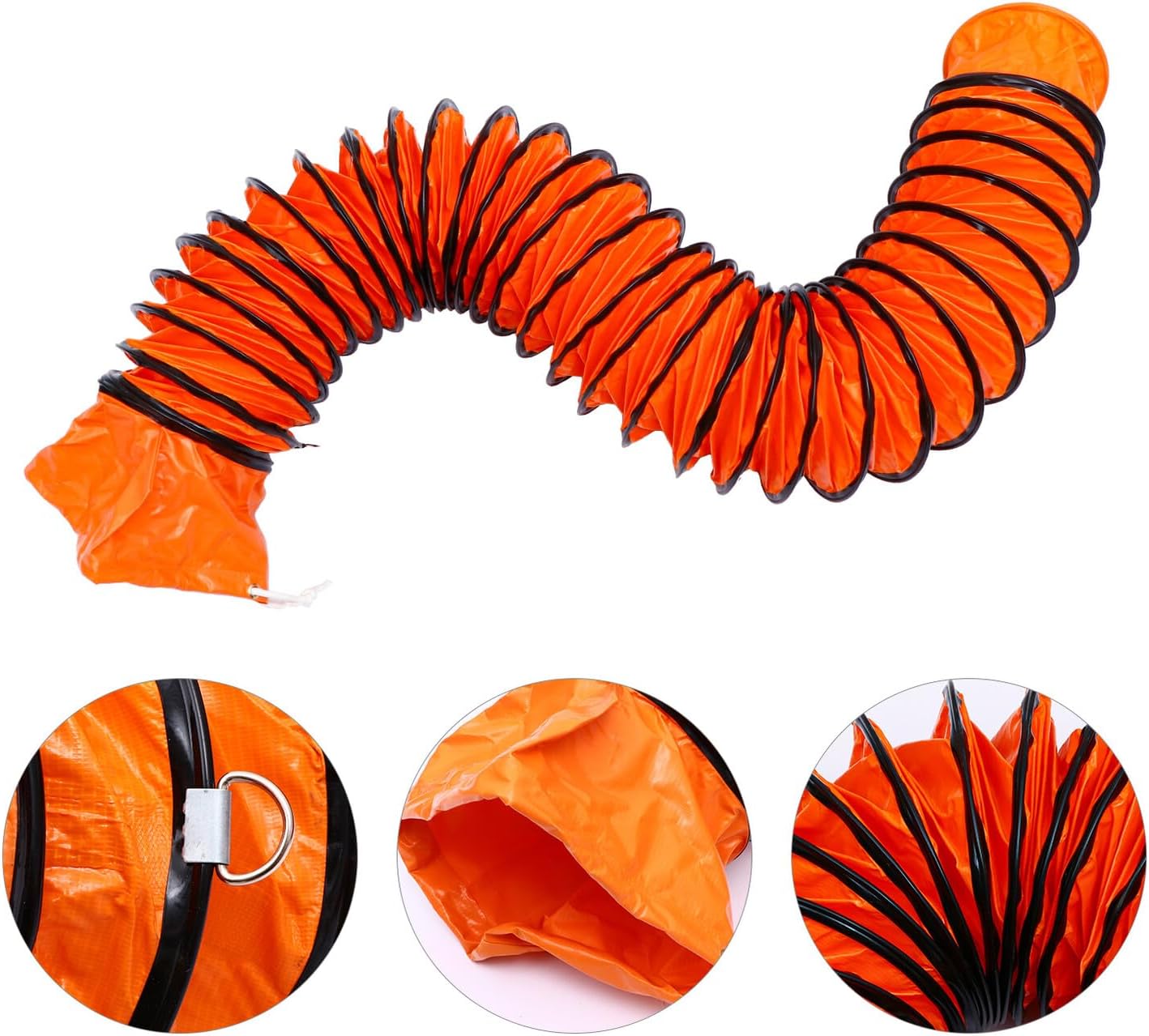 Heat-Resistant PVC Telescopic Ventilation Hose 200mm Diameter 5m Flexible Exhaust Duct for HVAC Range Hood and Air Ducting