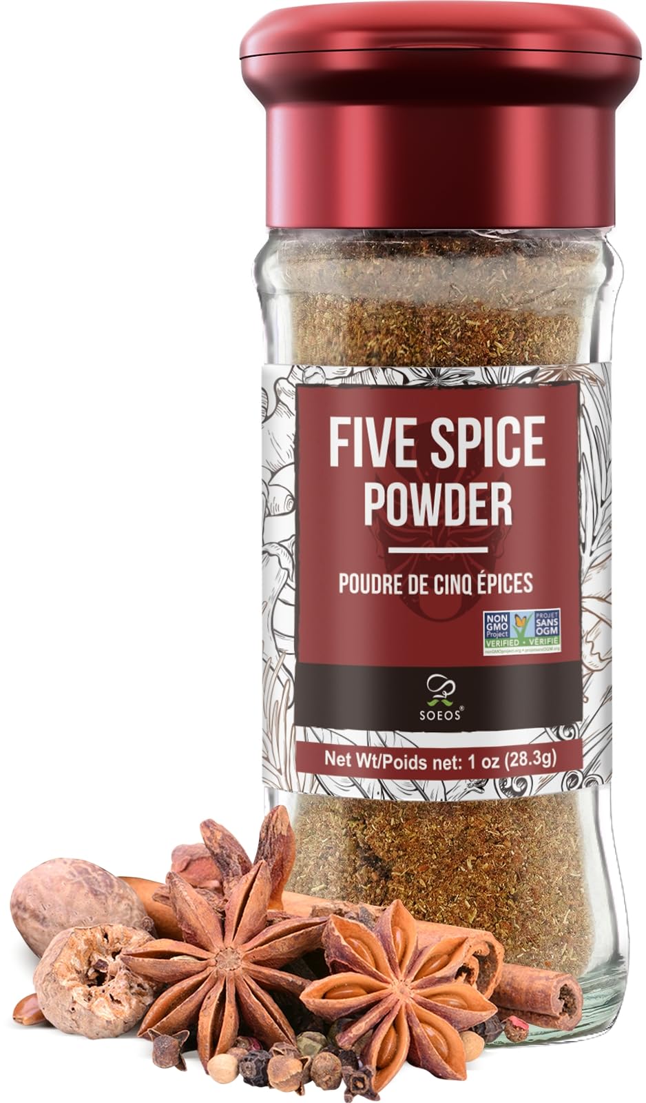 Culinary Chinese Five Spice, Five Spice Blend Powder, Non-GMO, Non-irradiated, No preservatives, No MSG, 1 oz (Package may Vary).