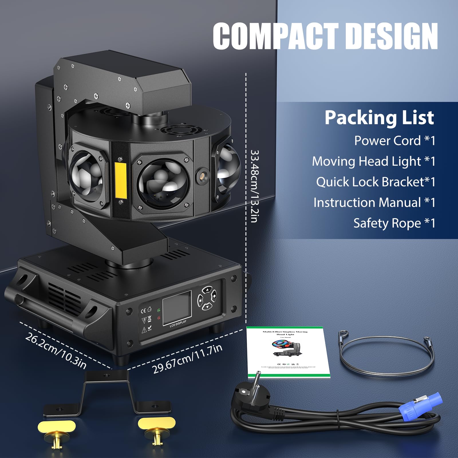 200W Moving Head LED RGBW Beam Discolicht Partylict 19CH/25CH Bühnenlicht für Partykeller Hochzeit Club Bar Scheinwerfer
