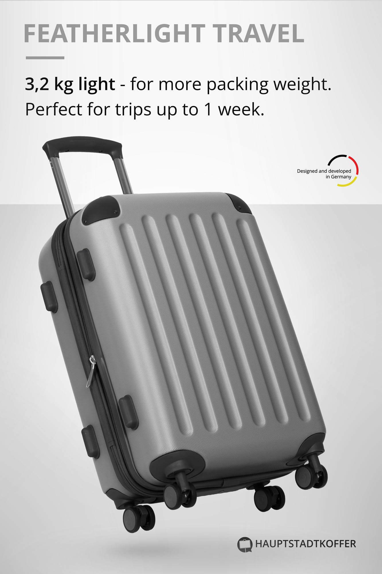 HAUPTSTADTKOFFER - Spree - Maleta rígida, Trolley expandible, Equipaje de Viaje, 4 Ruedas Dobles, TSA, 65 cm, 74 litros, Champán — view 104