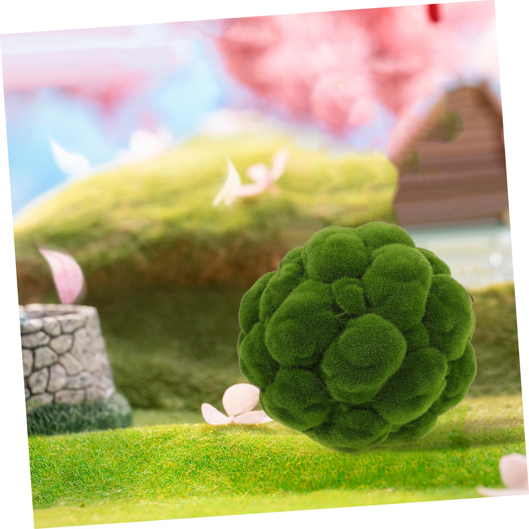 Amosfun Bola de Musgo Artificial Verde 1 PVC para Decoración