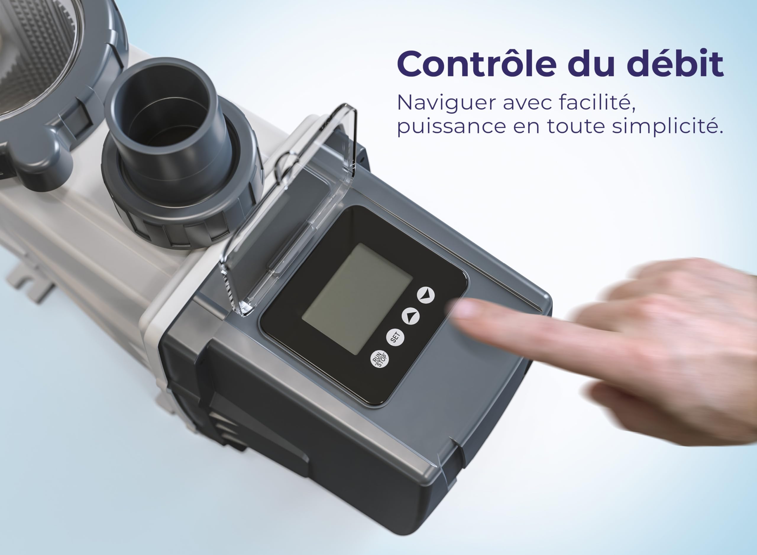 Gre VSG75 - Pompe à vitesse variable pour piscines jusqu'à 65 m³, puissance de 750 W, 4 vitesses variables