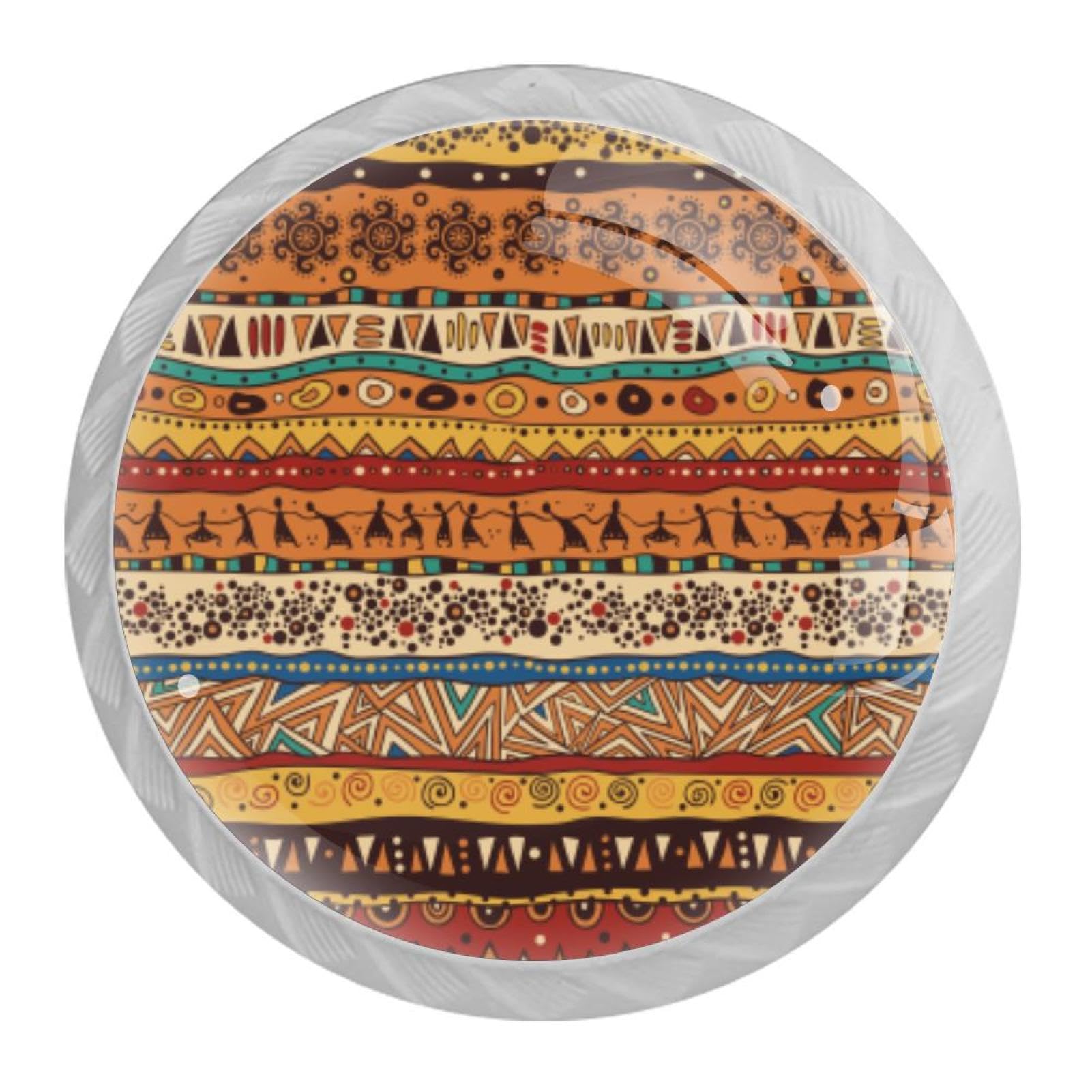Tqmspg 4 Pieces Drawer Pulls Ethnic Pattern Door Knobs Dresser Handles for Kitchen Wardrobe Cupboard Hardware Furniture