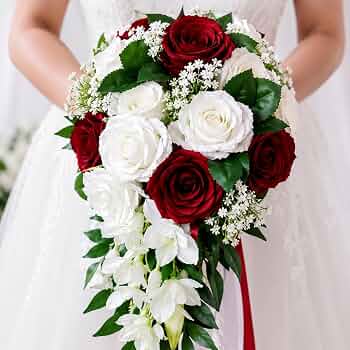 Amazon.com: ChezMax Wedding Bridal Bouquet, Bride Artificial Rose