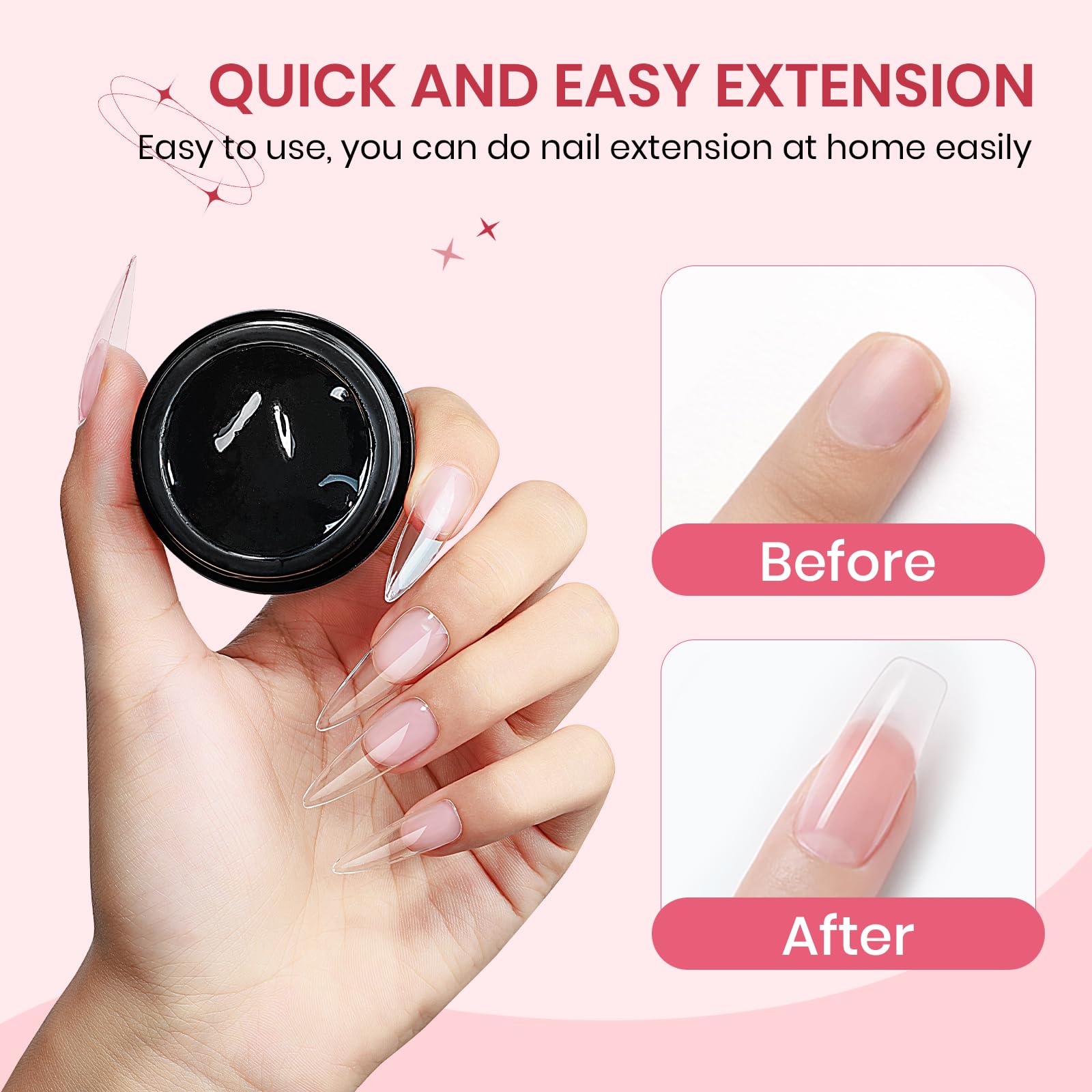 SUPWEE Clear 3D Gel Nail Art, 3 sztuki solidnych żelów do paznokci z silikonowym pisakiem, żel 3D do rzeźbienia paznokci i dekoracji, do domu, salonu DIY, 5 g