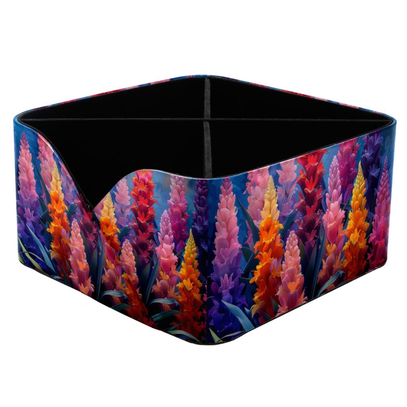Boîte de rangement pour fournitures d'art et pinceaux de maquillage à motif de fleurs