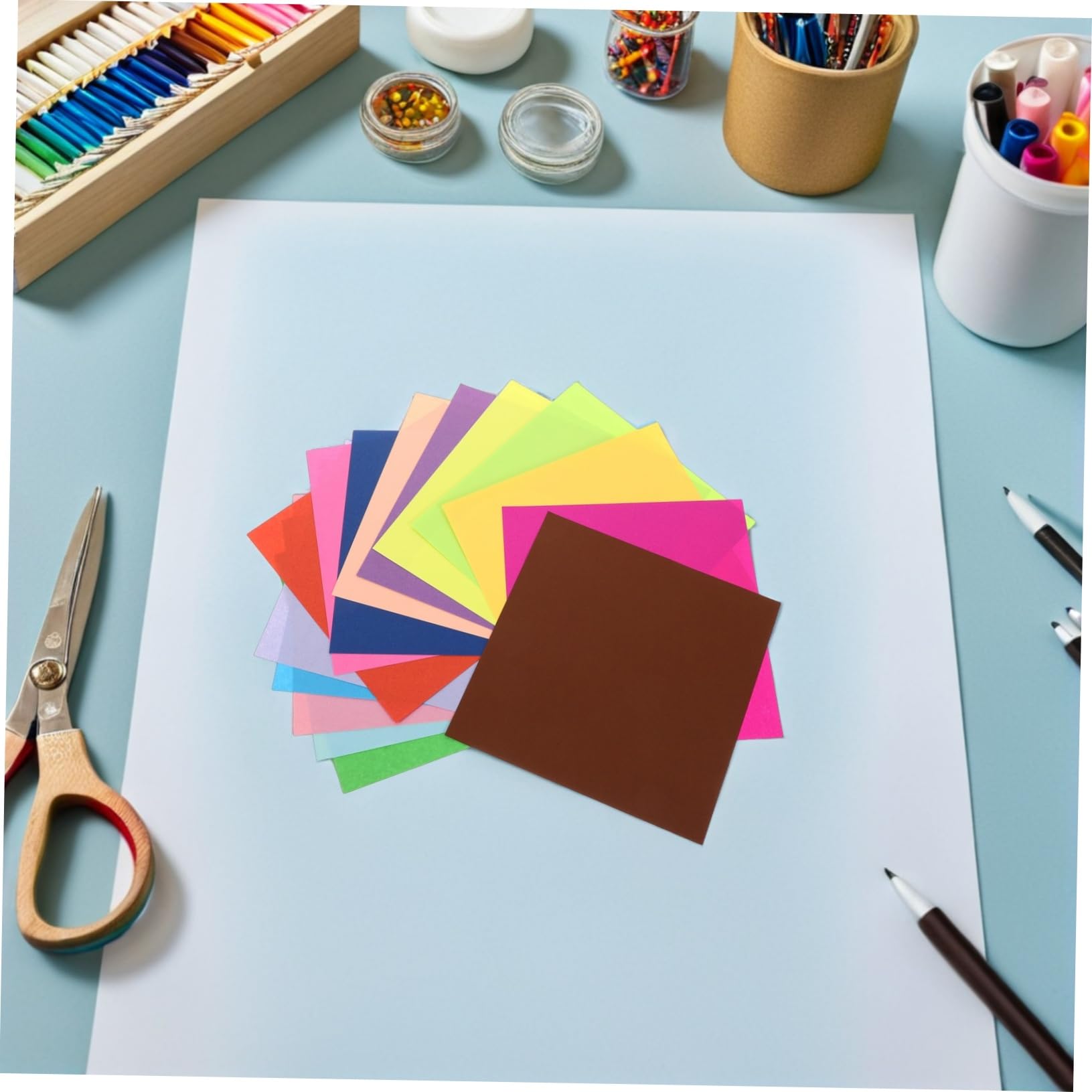 600fogli Carta Origami Quadrata Colori Vivaci e Misti per Ragazzo Ragazza Attività Artistiche e Scolastiche Facile da Piegare per Progetti Fai da Te
