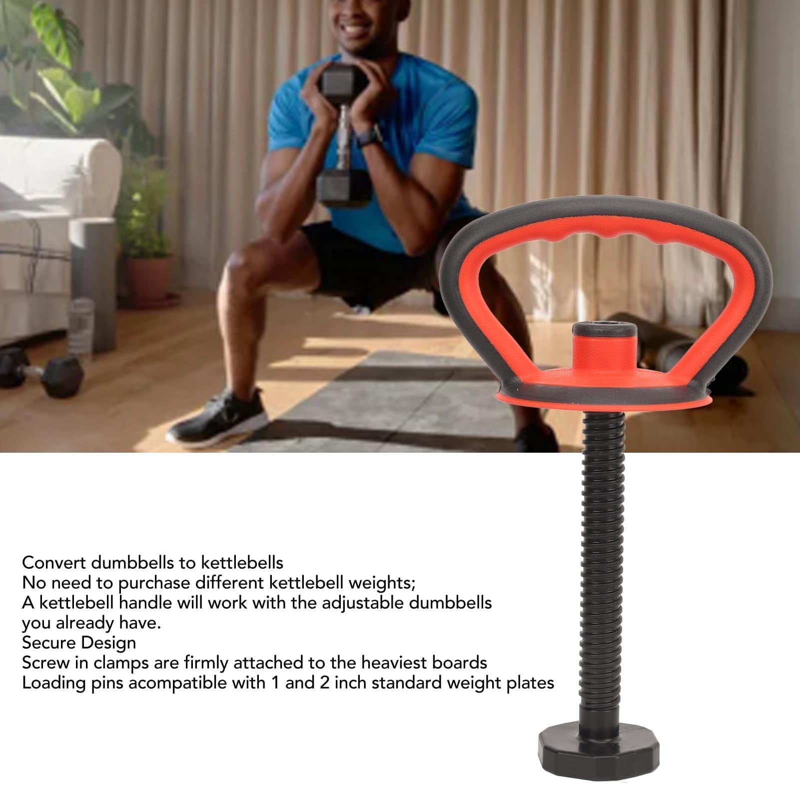 VBESTLIFE Maniglia Kettlebell Regolabile, Piastra Pesi Ergonomica Maniglia Kettlebell Accessori per Allenamento della Forza per Palestra di Casa Set di 3