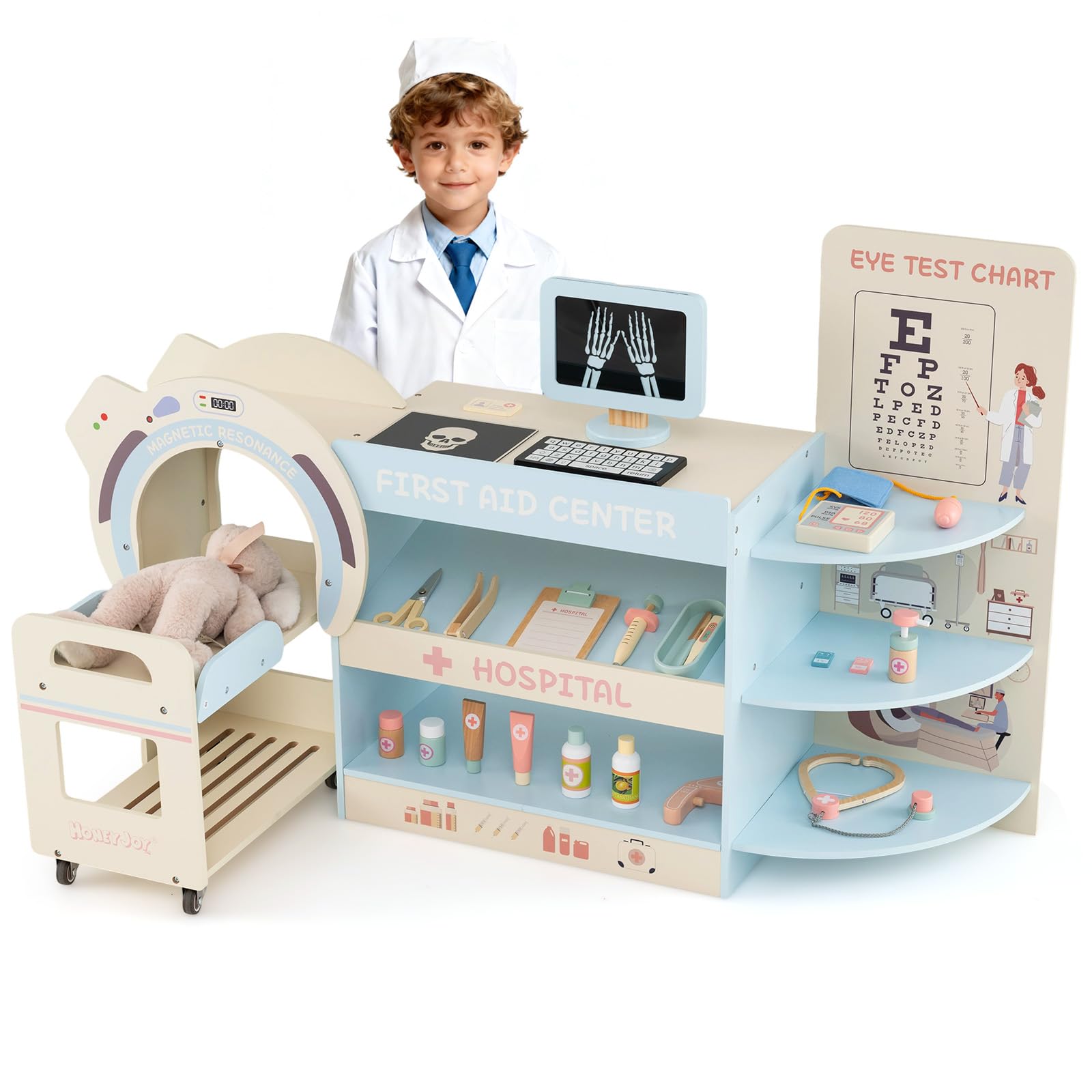 Amazon.com: HONEY JOY Kids Doctors Play Set, Wooden Checkup