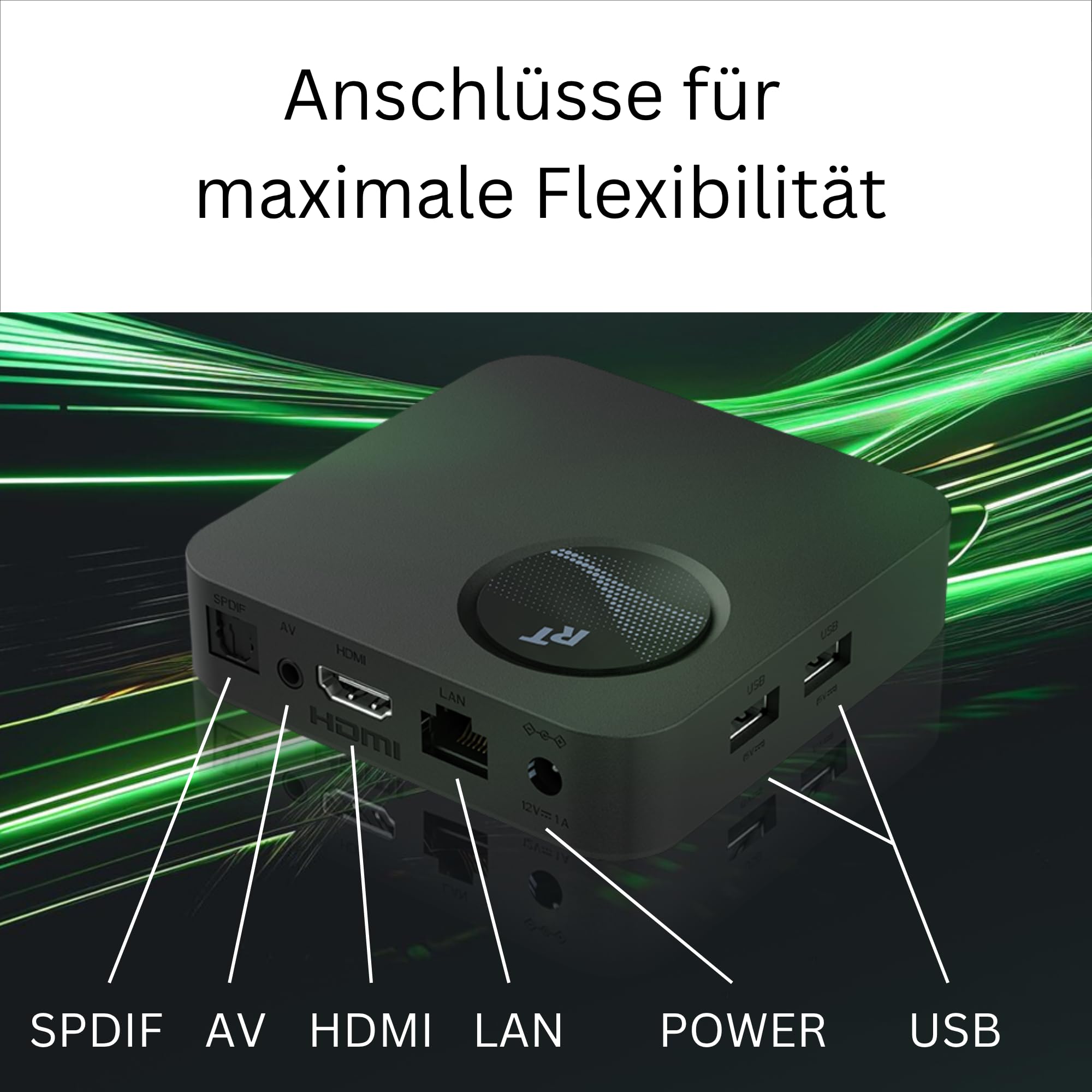 GX1 4K Streaming Box - Google TV 14 [4GB RAM, 32GB Speicher] Smart TV Mediaplayer, Unterstützt Netflix & Prime in 4K, AI-Upscaling, HDR10+, WiFi 6, LAN