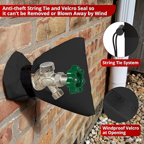 Vista 7 de Redford Supply Co. Cold Snap (0F) - Paquete de 2 fundas para grifos de exteriores para protección contra la congelación en invierno, 7.5 pulgadas