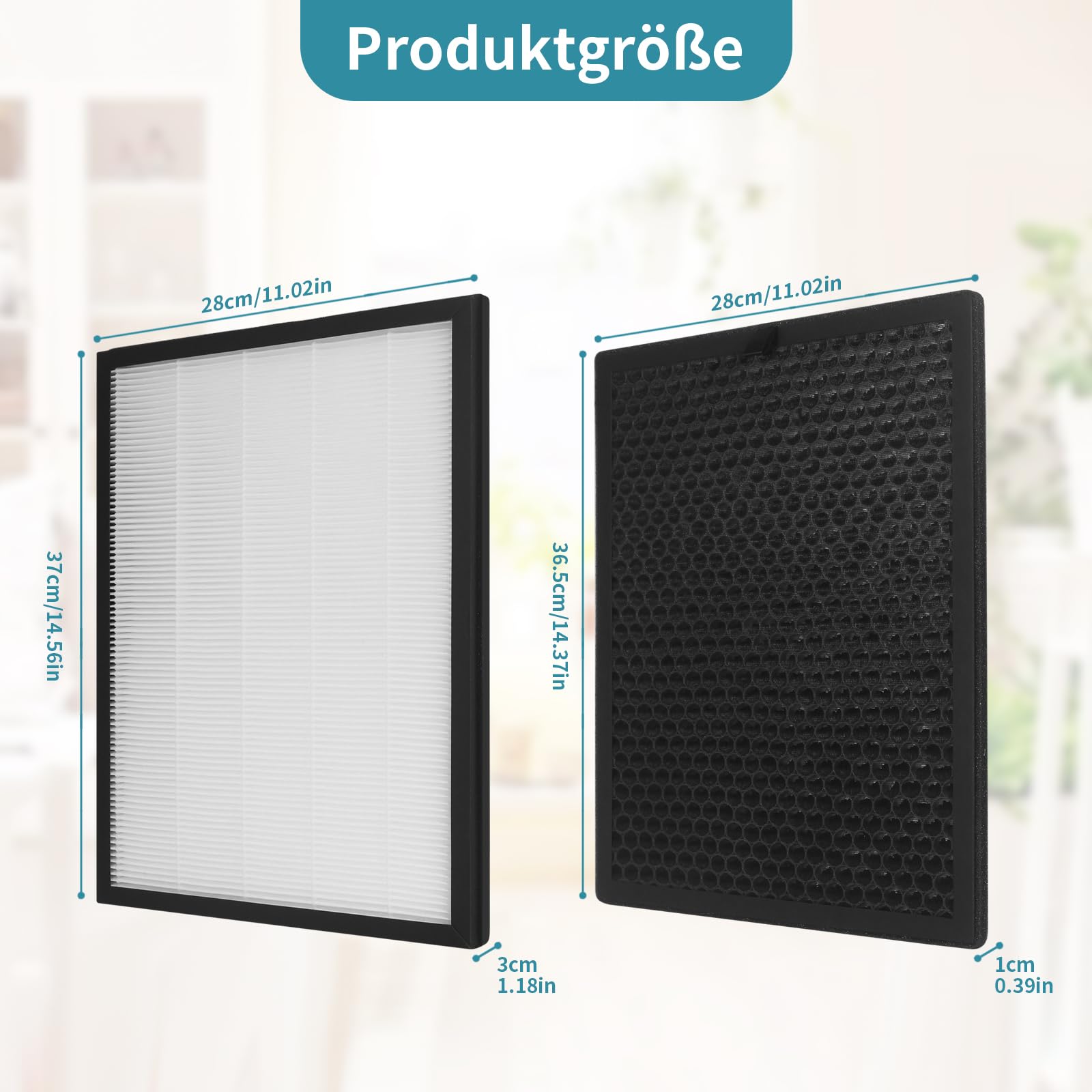 Awinker Set di filtri per purificatore d'aria per Philips AC1215, AC1217, AC1214/10, AC2729/10, filtro di ricambio compatibile con Philips FY1410/30, FY1413/30, Series 1000,1 filtro HEPA e 1 filtro ai
