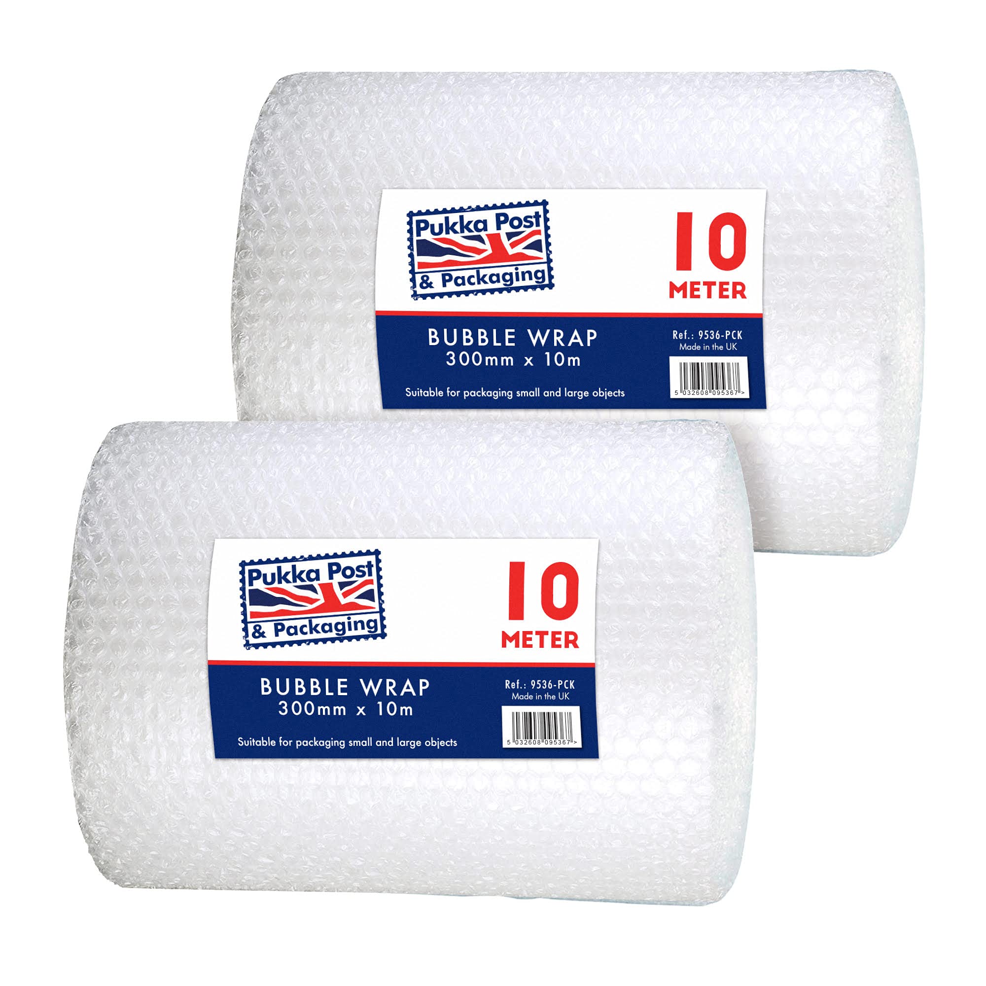 Pukka Pad, Pukka Post – Protective Bubble Cushioning Wrap for Packaging and Mailing, Small Air Bubbles, 300mm x 10m Roll, Clear