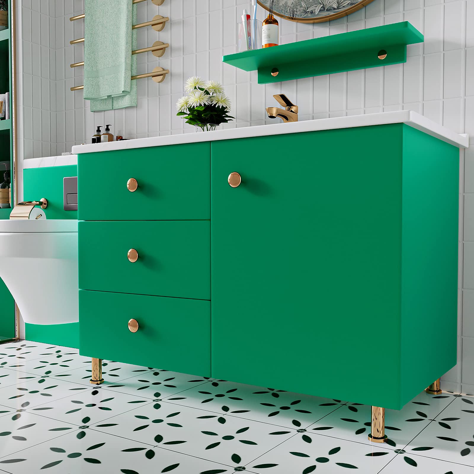 Papier Peint Adhésif Vert Foncé Rétro – Vinyle Épais Imperméable 40 Cm × 8 M – Idéal Cuisine, Meuble, Chambre, Salle De Bain