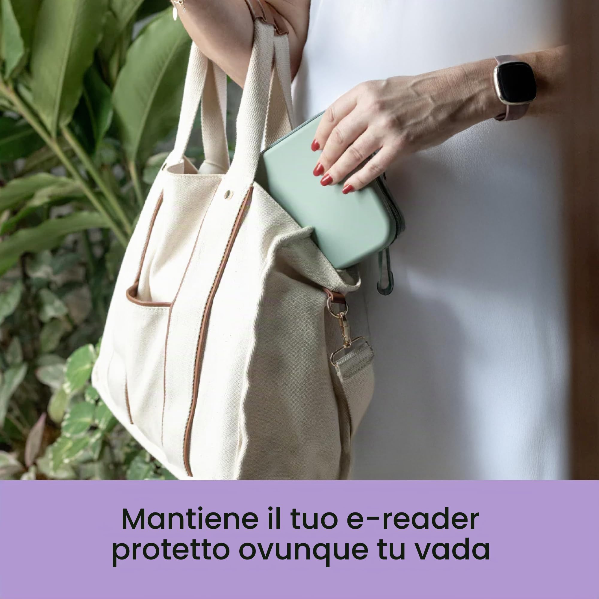 Strapsicle Silicone Pochette per Kindle e-reader, borsa multiuso per telefono, portafoglio e chiavi, adatta per Kindle 6", Kobos, Nook, Paperwhite 6", iPad Mini 6