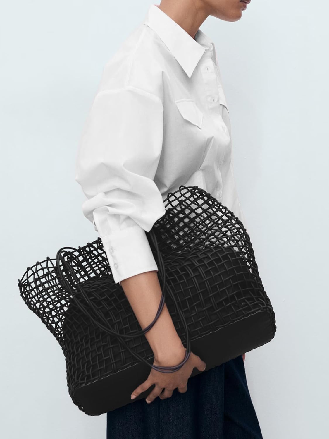 SUNNOW Women's Cinched Waist Pleated Shirt Button Down Blouse with Decorative Pockets Long Sleeve Office to Weekend Top - Image 4