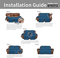 Vista 7 de Easy-Going Funda reclinable para sofá biplaza, funda de sofá reversible para sillón reclinable doble, funda de sofá dividida para cada asiento
