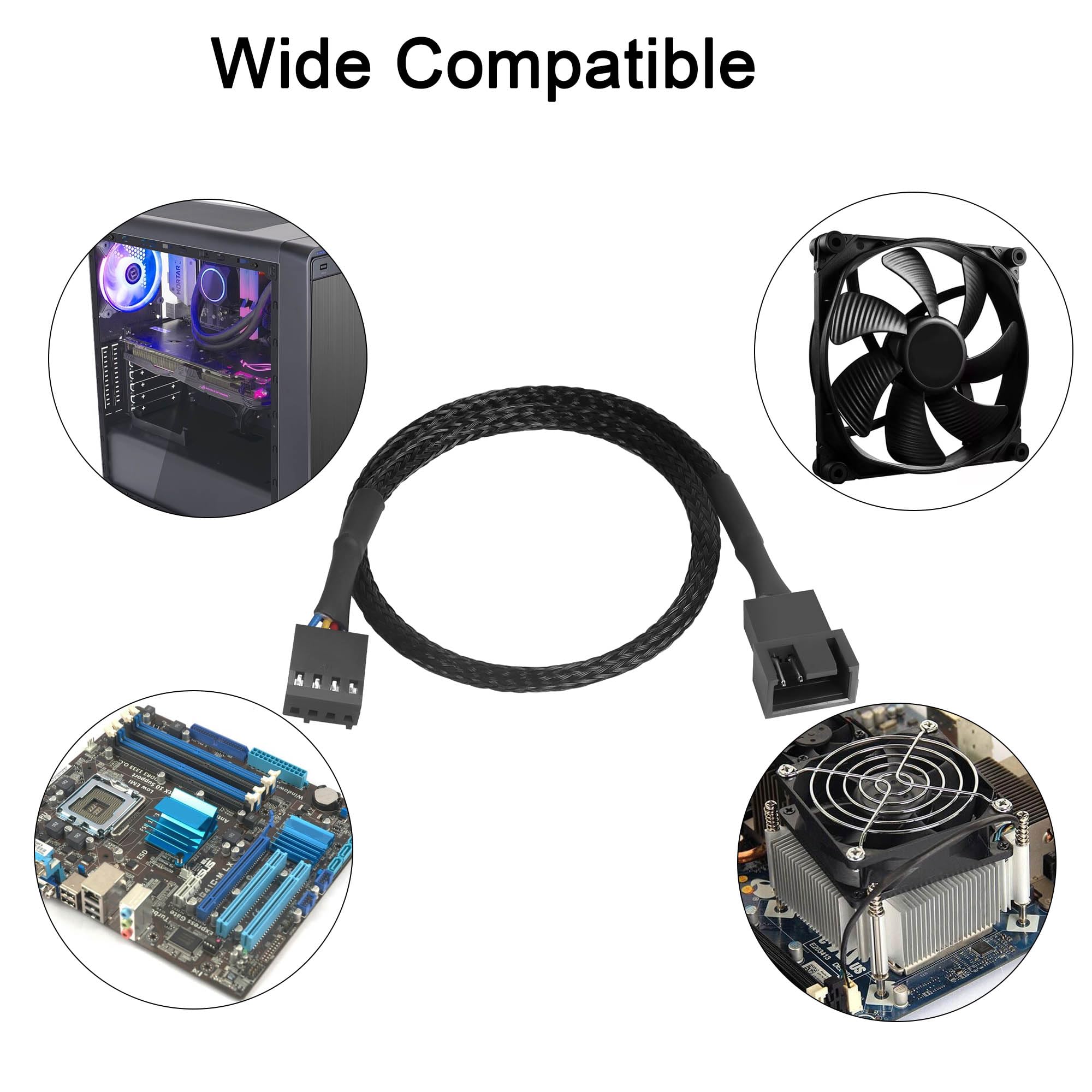 Accessori Pc Cooling 4 Cavi Prolunga Ventola PWM 4Pin - 42 Cm Per Computer E Raffreddamento CPU Cavi Estensione Ventole - Foto 7