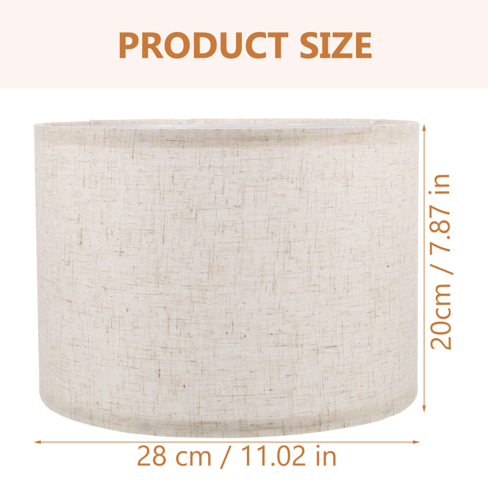SUPVOX Fabric Lampshade 8 Inch Linen Drum Light Shade for Ceiling and Table Lamps Indoor Home Lighting Accessory - Image 4