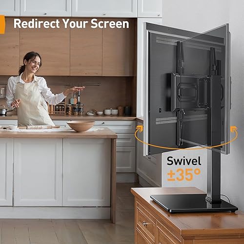 Miniatura 12 de Perlegear Soporte de TV de mesa, soporte universal para televisores LCD LED OLED de 23 a 60 pulgadas, soporte de base de TV de altura ajustable