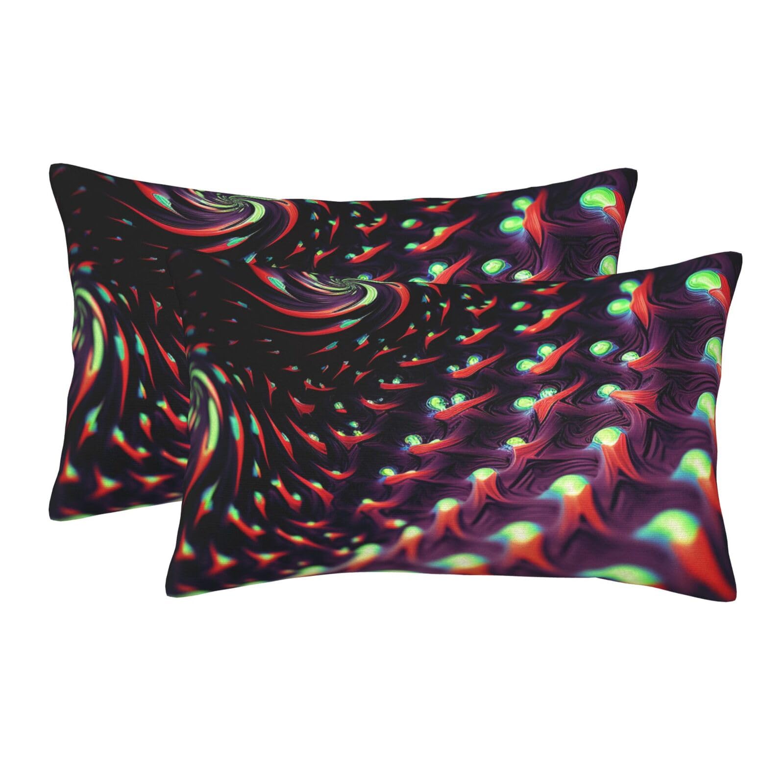 2 Pack Standard Size Pillow Cases for Hair and Skin Soft Breathable Pillow Case Covers with Hidden Zipper Fantasy Sci-Fi Dizziness Pillowcase 16"x24" Pillow Cover for Sleeping Gift