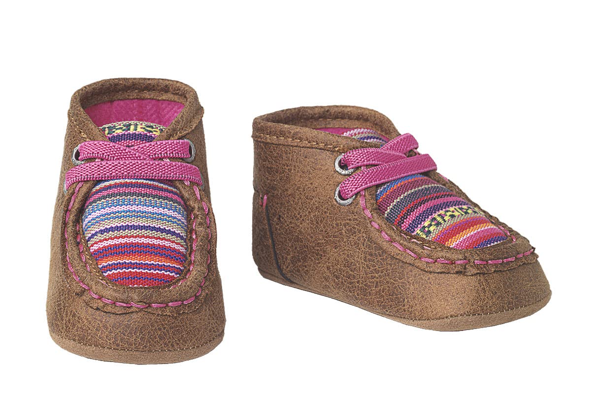 ARIAT Infant Girls Lil Stompers Shoe, Brown/Pink Serape (Aurora), 1