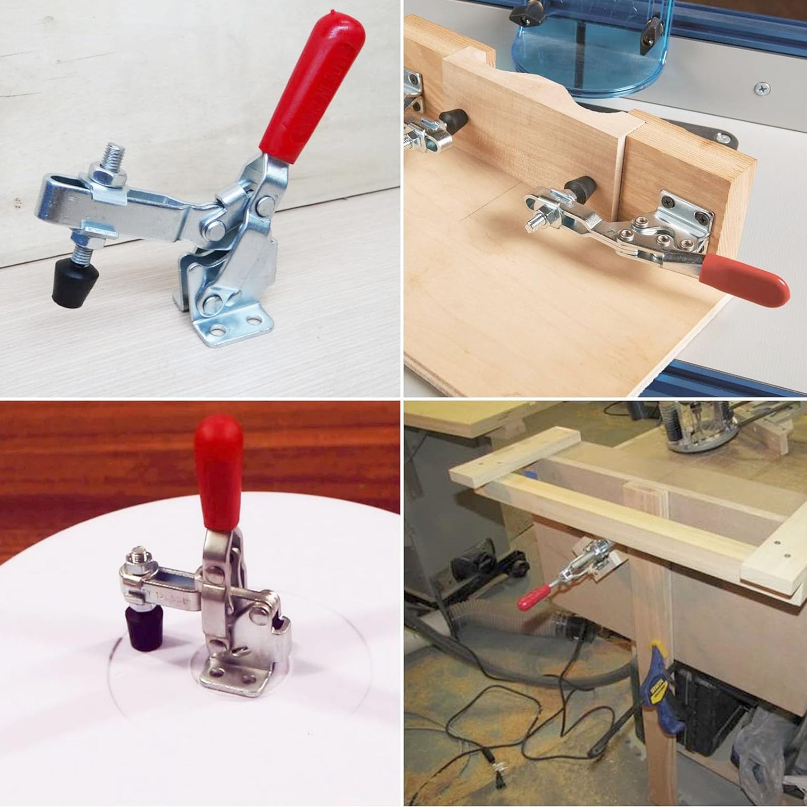 Adjustable Toggle Clamp, 500 lbs Holding Capacity, Quick Release Horizontal Clamps Quick Release Toggle Latch Hold Down Clamp Woodworking Tool for Doors, Cabinets, Tool Boxes