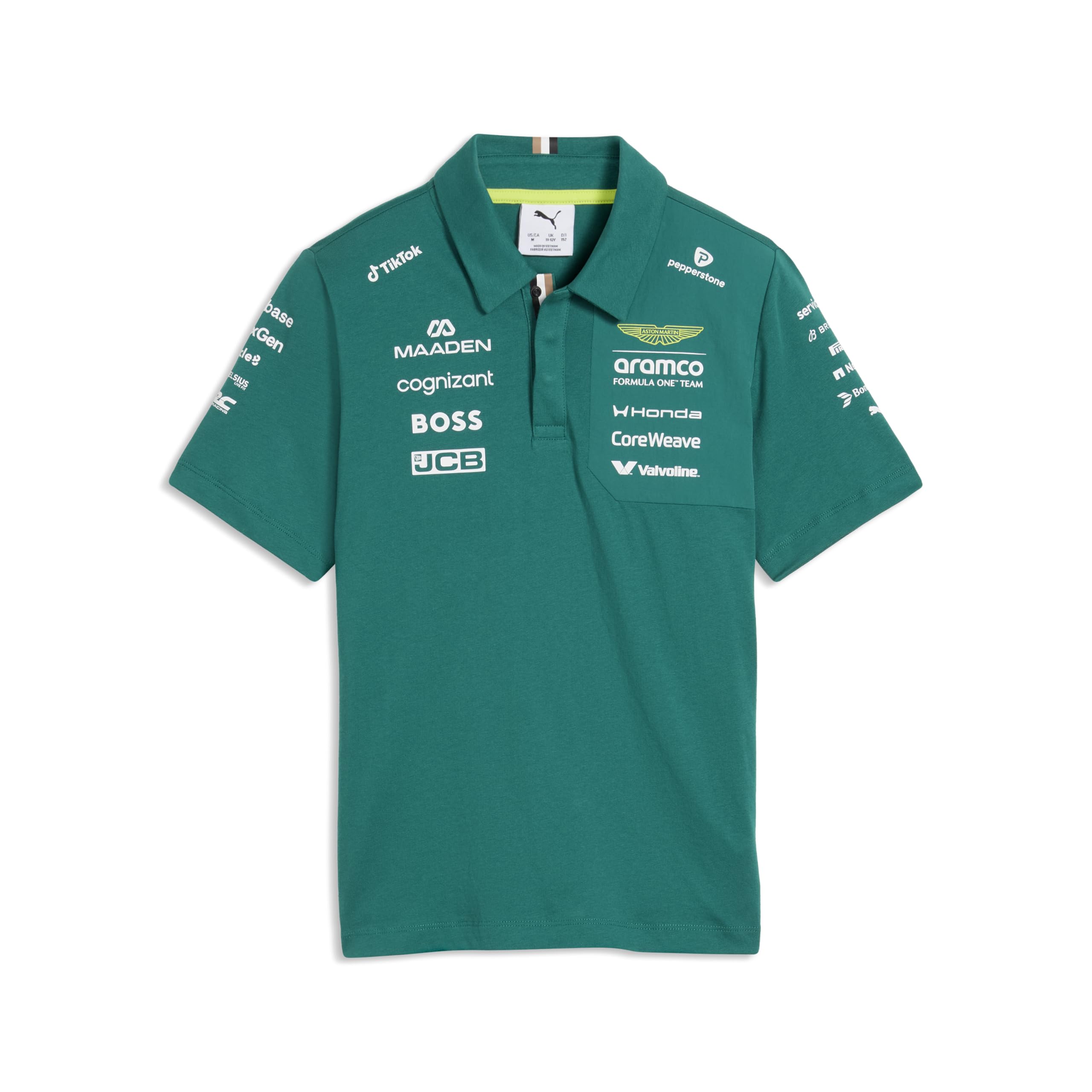PUMA Aston Martin F1 2026 Polo Team Bambino – Verde