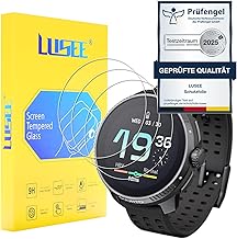 LUSEE Pack of 3 Tempered Glass Screen Protectors Compatible with Suunto Race [9H Hard] [HD Clear] [Anti-Scratch] 2.5D Screen Protector Film (Not for Suunto Race S)