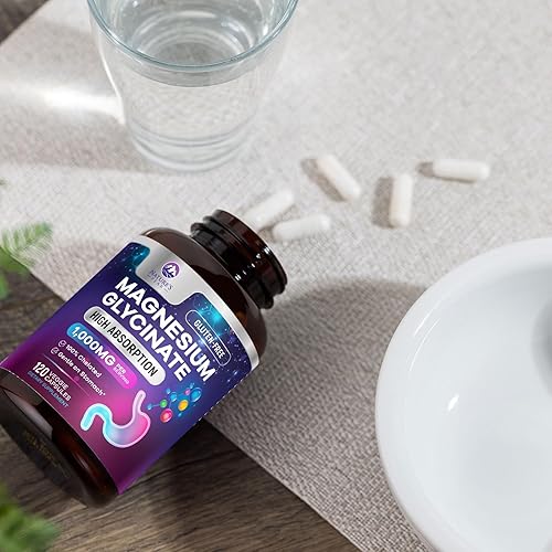 Miniatura 9 de Cápsulas de glicinato de magnesio de 1000 mg - Puro y quelado para una máxima absorción - Apoya la salud muscular, nerviosa y cardíaca, apoyo para