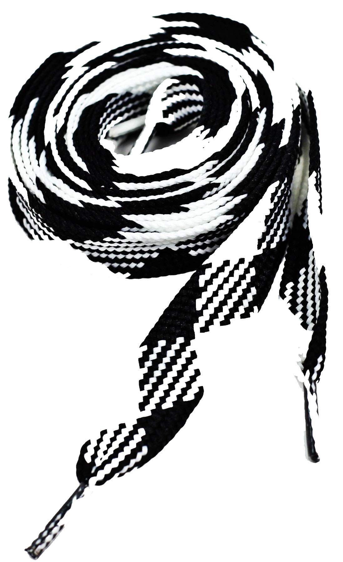 Shoe Laces Flat Thick - 50 Inches Long - Argyle Black White Shoelaces