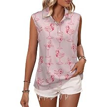 Funny Polo Shirts for Womens Golf Shirt Sleeveless Golf Outfits Tennis Tank Ladies Apparel