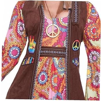 Amazon.co.jp: 仮装 レトロ ヒッピー服セット 60代 70代 80代