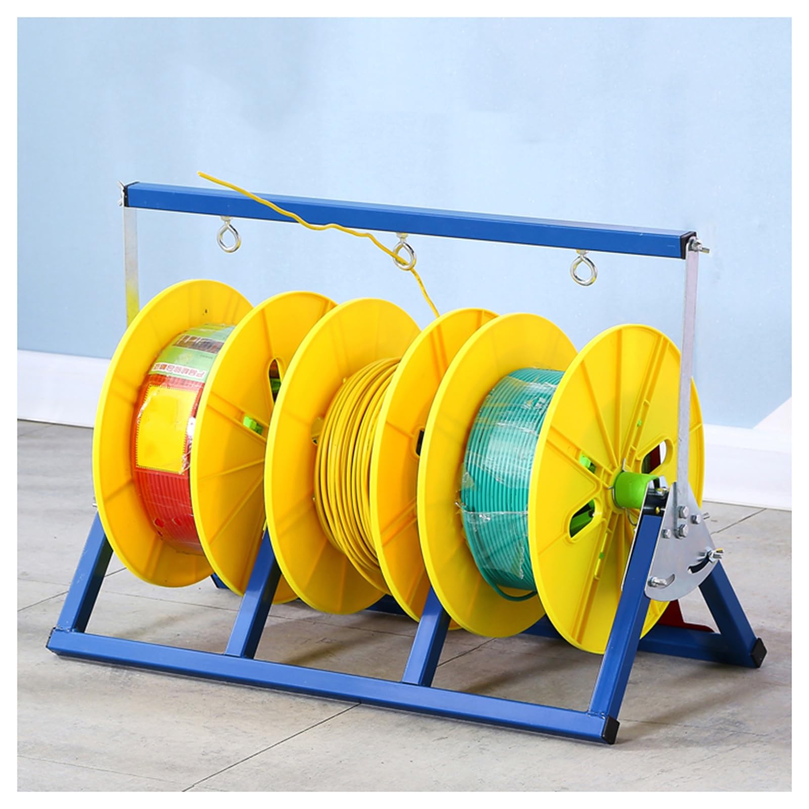ZFUCMAYL Wire Spool Rack,Cable Reel Holder,Wire Spool Rack Dispenser,Plastic Reel Holder for Winders Ropes Cord Reels Paracord(3 Reel)