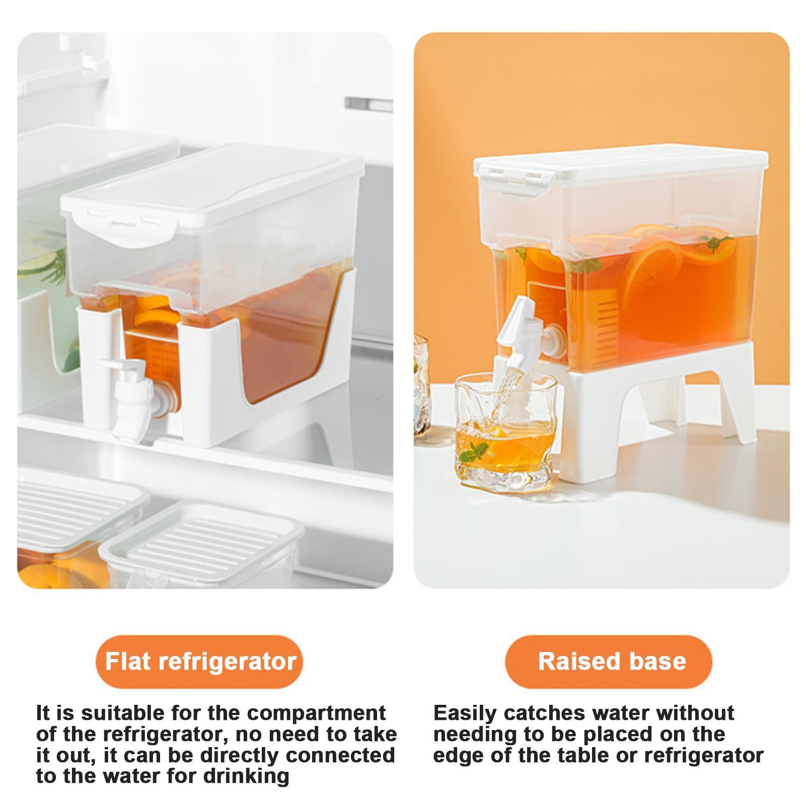 Distributeur De Boissons 3.5 L Avec Support Amovible, Bouteille En Plastique Réutilisable, Grande Carafe À Eau Pour Plages Camping