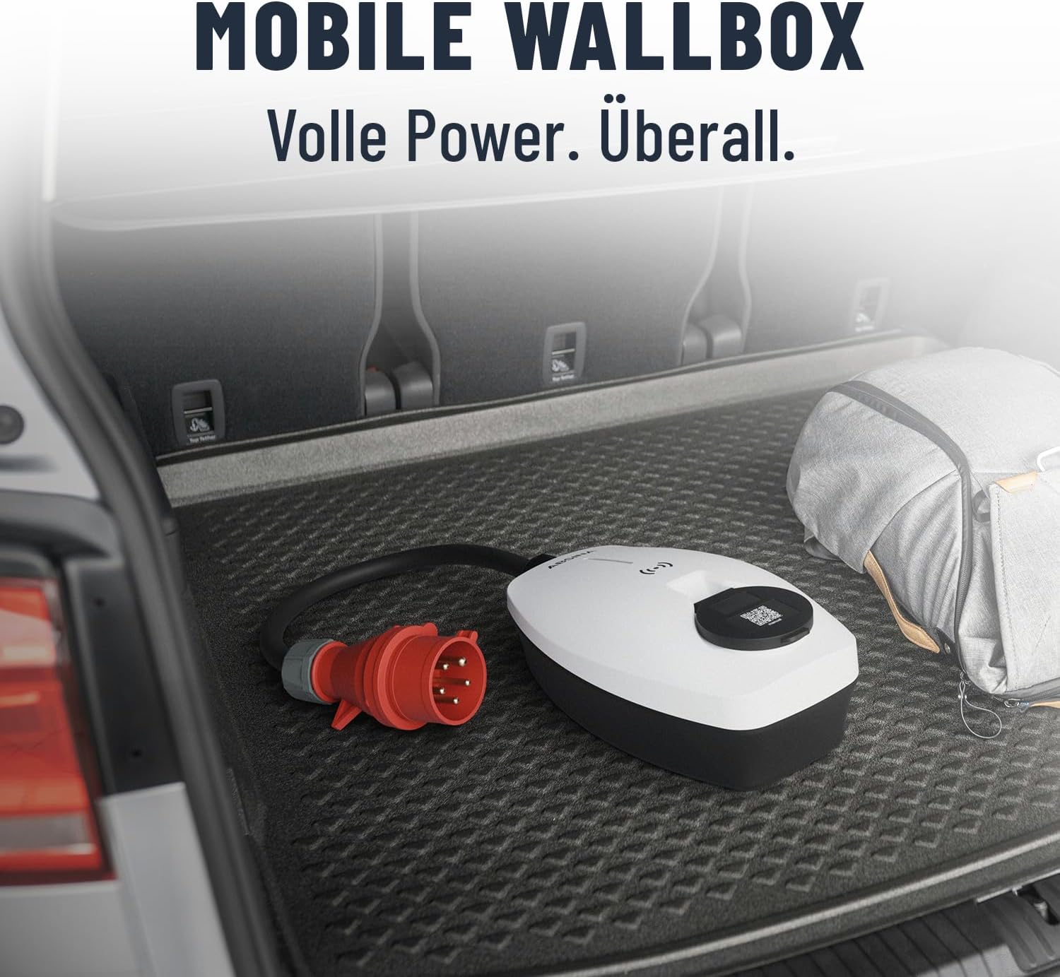 ABSINA Mobile Wallbox stored in car trunk